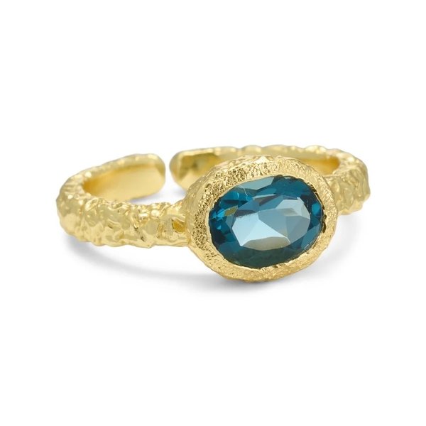 PURE BY NAT - RING OVAL -  EDELSTEIN - IONIT - GOLD